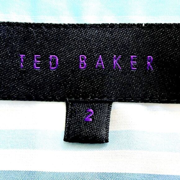 Fitted Ted Baker L/S Dress Shirt in Spring Stripe Great Condition Size 2 (Sm) - Picture 4 of 7